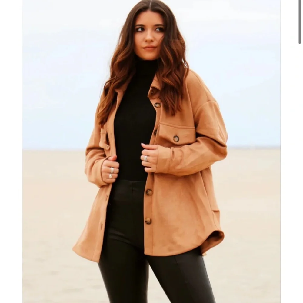 Rylee Camel Shacket - Picture 1 of 4